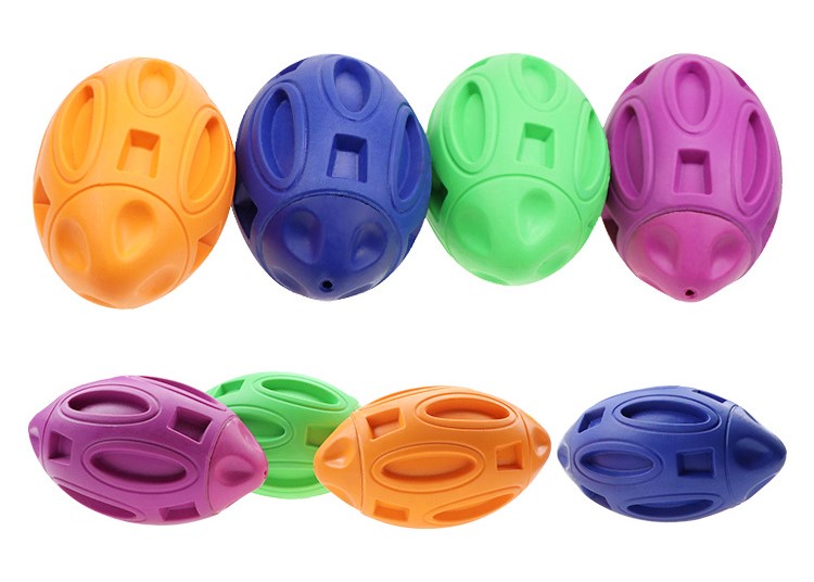 Dog Toy BallTough Squeaky Interactive Pet Toy Aggressive Chewers Made of Natural Rubber