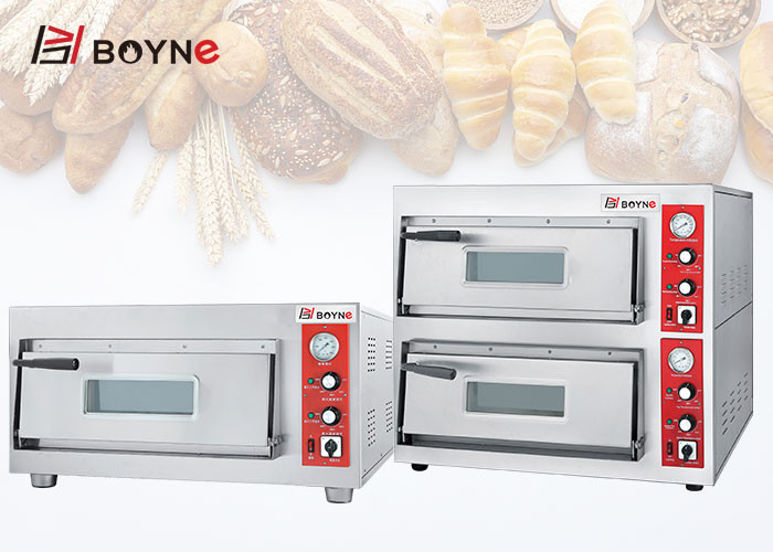 Restaurant Double Layer Pizza Deck Oven Stainless Steel With Timer
