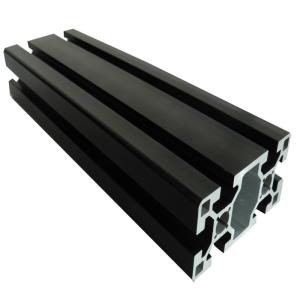 China Custom 6063 T5 Aluminium Extrusion Profiles Black Anodized Slot Linear Rail factory