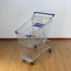 China 100L Grocery store Rolling Trolley Steel Powder Coating German type Steel Shopping Cart factory