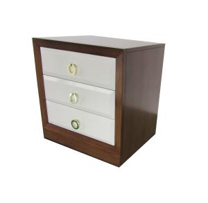 China Modern wooden walnut frame with white finish drawers night stand,hotel bedside table for 5-star hotel factory