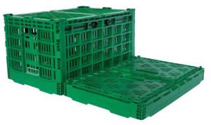 China Agriculture Vegetables Fruit Plastic Storage Crate Vented Foldble Turnover Box factory