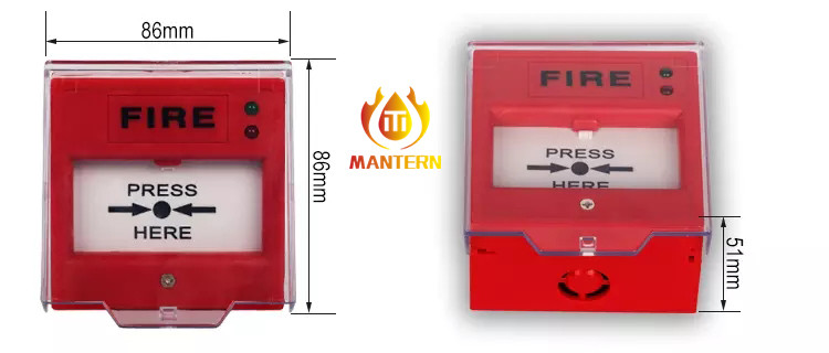 Fire Fight Equipment Emergency Push Button Fire Manual Call Point With Led Indicator