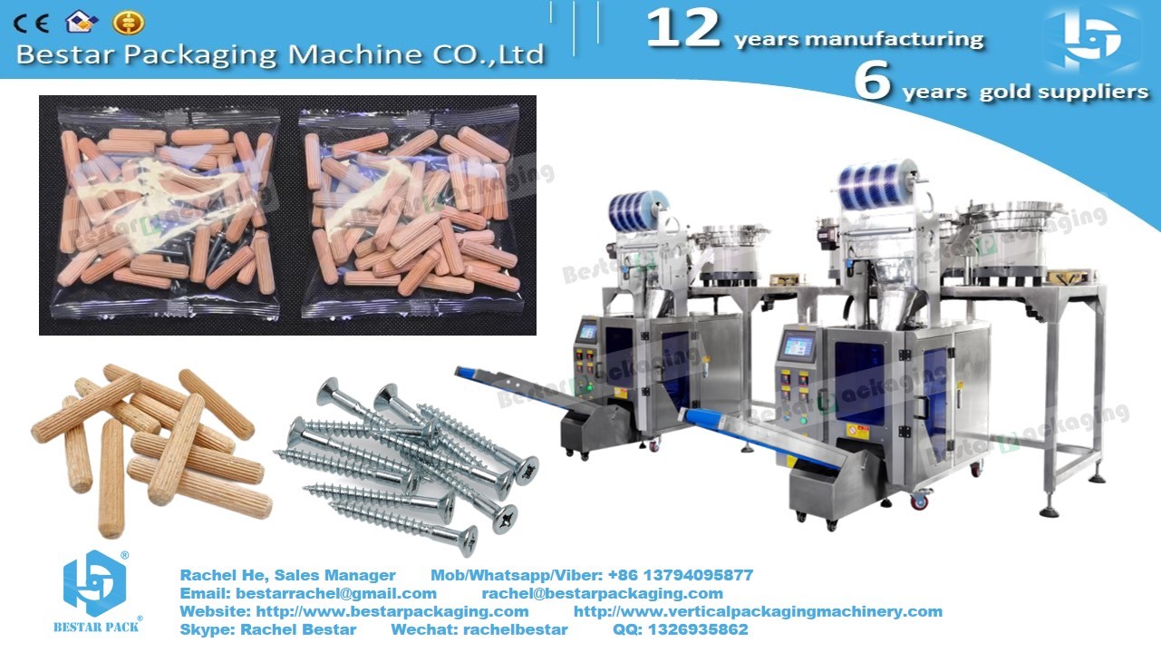 Plastic Expansion screws packing machine with three counting vibration bowls