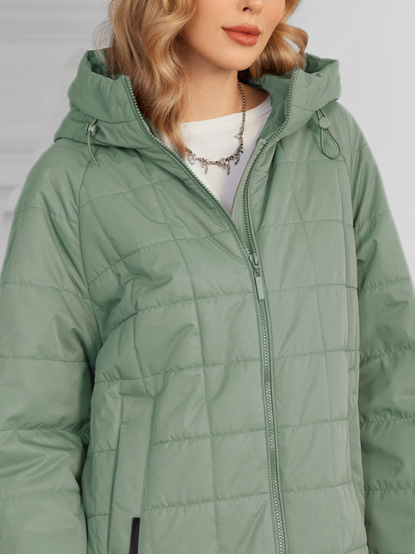 Undetachable Hood Spring / Autumn Padded Coat Basic Style For Fatty Girls No Flashy Embellishments Top Choic