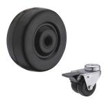 2 Inch Black PP 154LBS Load Capacity Twin Wheel Light Duty Casters