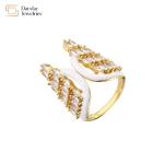 Colorful Enamel Butterfly Angel Wing Christmas Tree Rings Zircon Adjustable