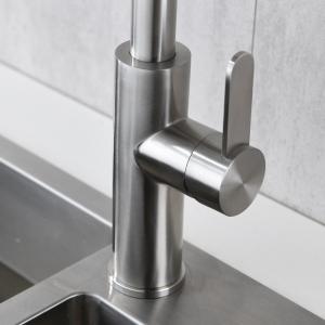 China HOMEKA Single Handle High Arc Kitchen Faucet Brushed Nickel Mixer Taps OEM factory