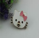 Beatiful hello kitty patter decorative light gold metal purse turn lock