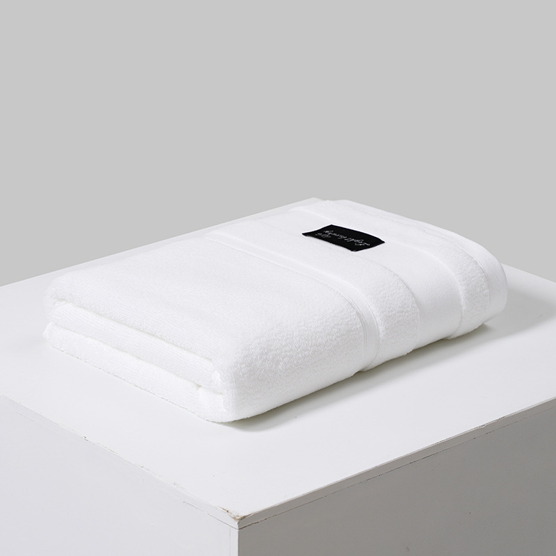 Hotel Luxury 100% Cotton White Bath Hand Face Towel Set with Custom Embroidery Logo