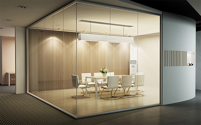Full Height 12mm Glass Partition Edgeless Demountable Wall Panels