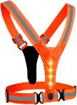 Unsiex USB Hi Vis Waterproof Jacket Safety Vest With Flashing Lights 360 Degrees