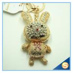 Cute Cartoon Rhinestone Rabbit keychain for Valentine's Day Gift