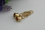 ODM / OEM good quality zinc alloy light gold handbag metal tassel cord end caps
