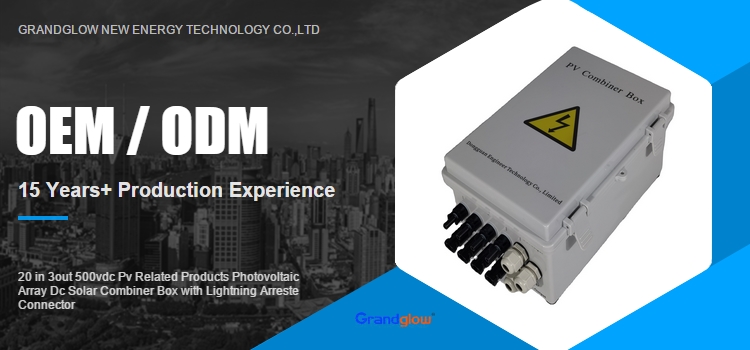 20 in 3out 500vdc Pv Related Products Photovoltaic Array Dc Solar Combiner Box with Lightning Arreste Connector