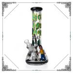 7MM Glass Smoking Water Pipes Hand Drawing Rick And Morty On Glass Hookah Bongs