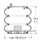 Triple Convoluted Air Spring/Air Suspension 3B12-328/FT330-29 546/W01-358-7994