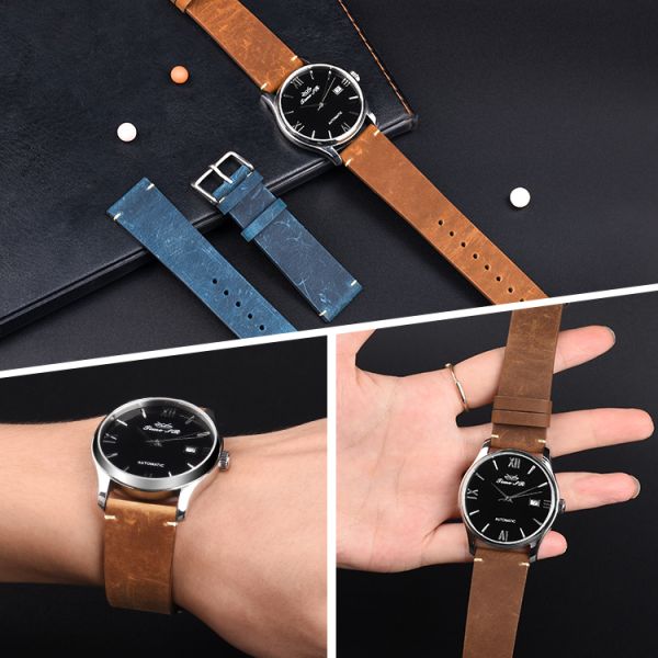 Quick-release Two-piece Leather Strap
