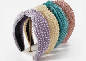 China cute Baroque handmade beaded headbands wide fabric headbands with bow hair accessories Yiwu wholesale factory