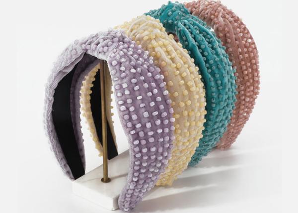 cute Baroque handmade beaded headbands wide fabric headbands with bow hair