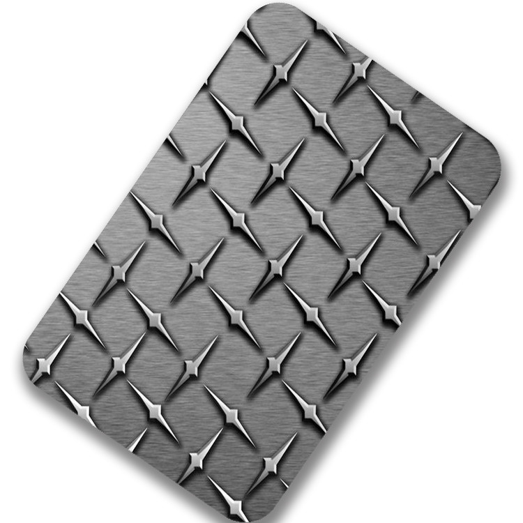 316 Stamped Finish Decorative Checkered Stainless Steel Sheet 1mm thick ASTM