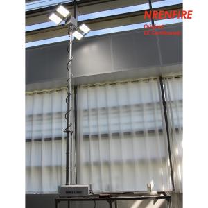 China 3.7m vehicle roof mount pneumatic telescopic mast light tower for fire tenders/ remote control/ robot mast light factory