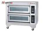 Double Layer Four Trays Electric Oven Stainless Steel For Bakery computer touch