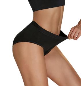 China XS-6XL Washable Leak Proof Period Underwear Bamboo Fiber Absorbent Panties Briefs factory