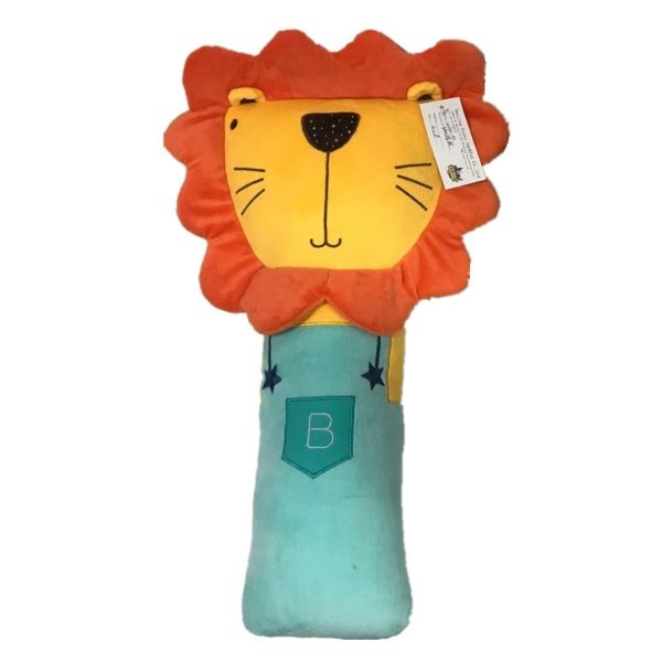 China Stuffed Cute Lion Cushion Toy Plush Car Seat Pillow Toy for Safety Relax factory