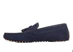 Blue Breathable Mens Leather Loafers Blue Soft Leather Driving Shoes