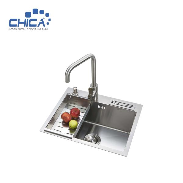 Single Bowl Handmade kitchen Sinks Wish Soap Dispenser SUS304 stainless steel