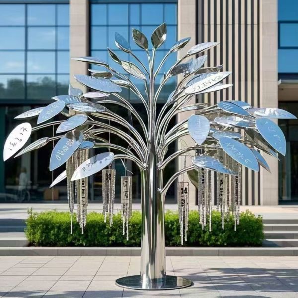 China Customization Options Modern Design Metal Tree Sculptures For Enhancing Garden Or Hotal factory