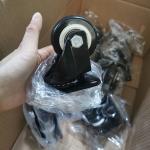 2" Black Wheel PVC Light Duty Casters Bolt Hole Swivel Head For Furniture