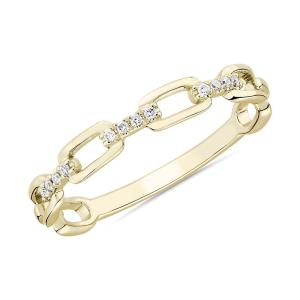 China 9K Rose Gold With Silver Diamond Link Fashion Ring For Women factory