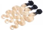 12'' - 30'' Body Wave Ombre Real Hair Extensions / Golden Blonde Curly Hair
