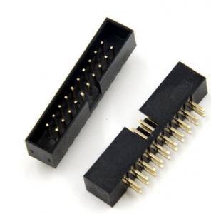 China 2.54mm Shrouded Box Header IDC Socket Connector 2X10PIN  Black With Golden Or Sliver Pins factory