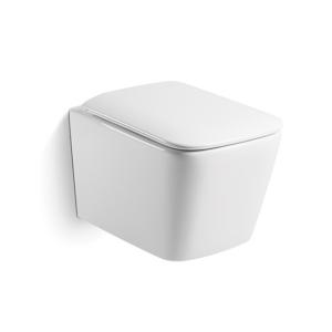 China Modern Sanitary Ware Square Hanging Toilet Bowl Wc Suspend Floating Toilet Bathroom Ceramic P-trap Wall Hung Toilet for Hotel factory