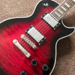 Chinese Electric Guitar with CHROME Hardware, Vintage red burst Quilted Maple