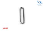 Round Long Metal Square Buckle 32mm Inner Size Zinc Alloy For Belt / Bag