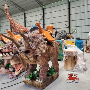 China Indoor Animatronic Triceratops Ride On Dinosaur Customized Size factory