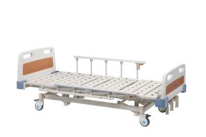 China Folding Adjustable Medical Manual Hospital Bed Metal For Patient factory