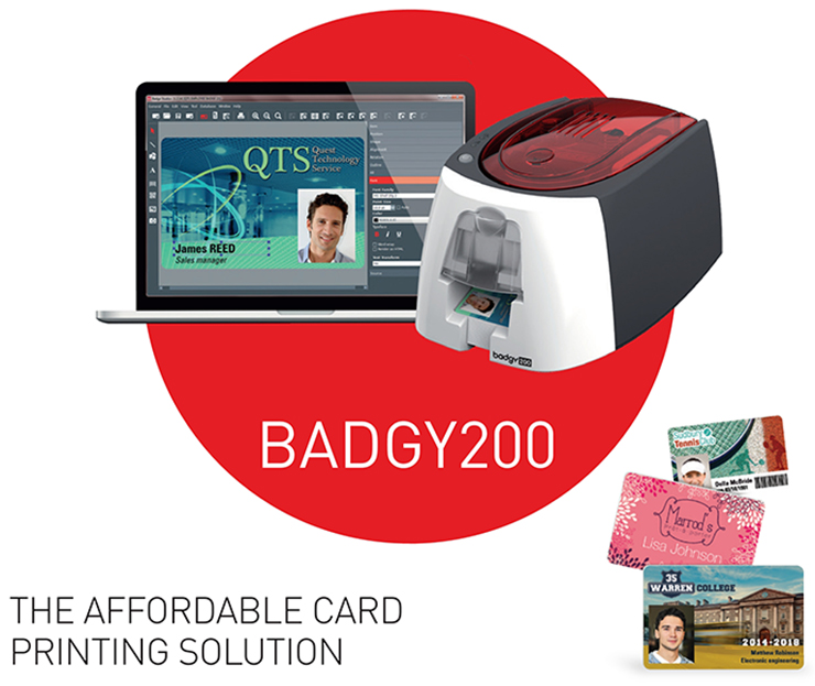 Evolis Badgy 200 Single Sided PVC Smart Card Printer for Versatile ID Printing Options