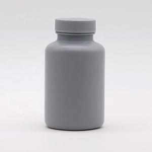 China Matte 200ml HDPE Silver Gray Plastic Bottle for Customizable Solid Medicine Packaging factory