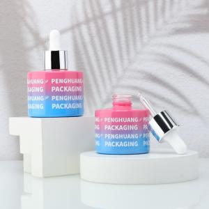 China Fancy Glass Oil Serum Bottles With Dropper Cap 30ml 50ml factory