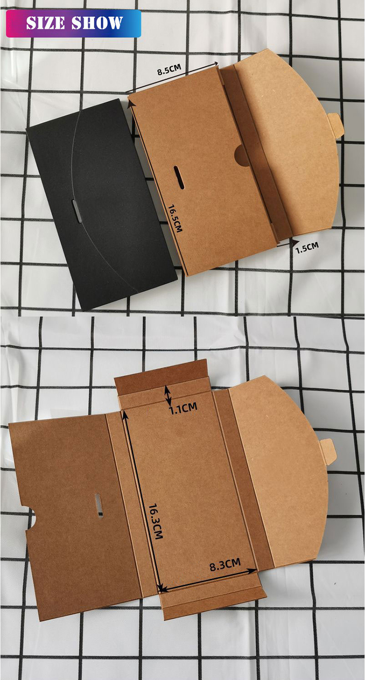 Custom Logo Biodegradable Kraft Paper Phone Case Packaging Box Gift Packing Envelope Shape Scarf Package Box