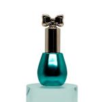 Glossy Green Round Nail Polish Bottles With Brush 10ml Refillable