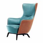 High Back Armchair Modern Leather or Fabric Leisure Chair