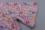Printed Custom Womens Dresses Long Flounce Lavender Dresses With Front Buttons