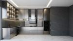 Fadior Matte Black Stainless Steel Kitchen Cabinet With Under-Cabinet Ambient