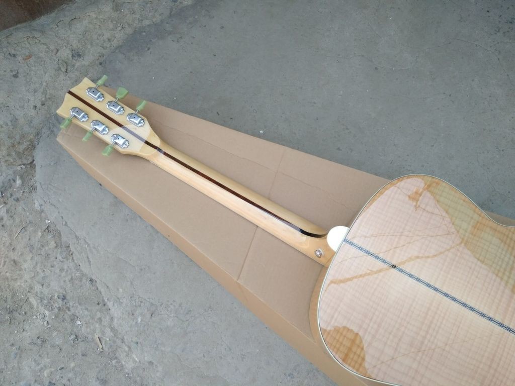 Flame maple custom G200 acoustic guitar Elvis Presley fretboard inlays